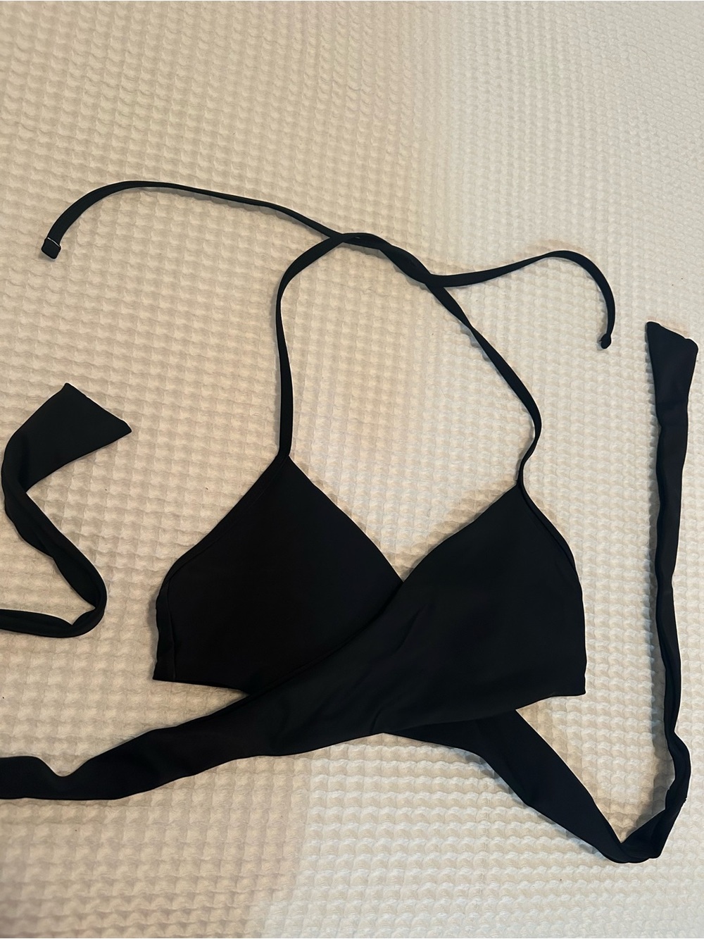 Aerie Black Wrap Triangle Bikini Top Small